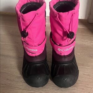 Columbia Pink and Black Kids Snow Boots